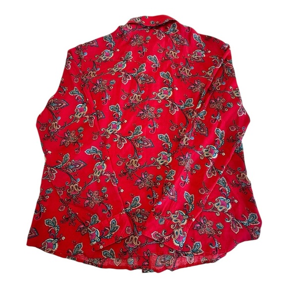 Roper Western Pearl Snap Floral Paisley Button Down Shirt Size XL - Picture 2 of 4